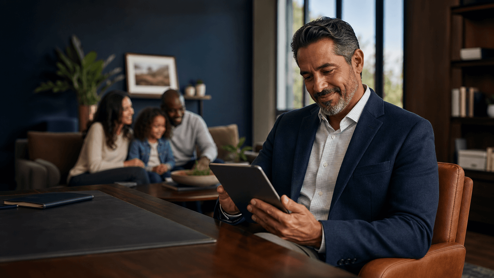 Life insurance agency owner reviewing a qualified family coverage inquiry